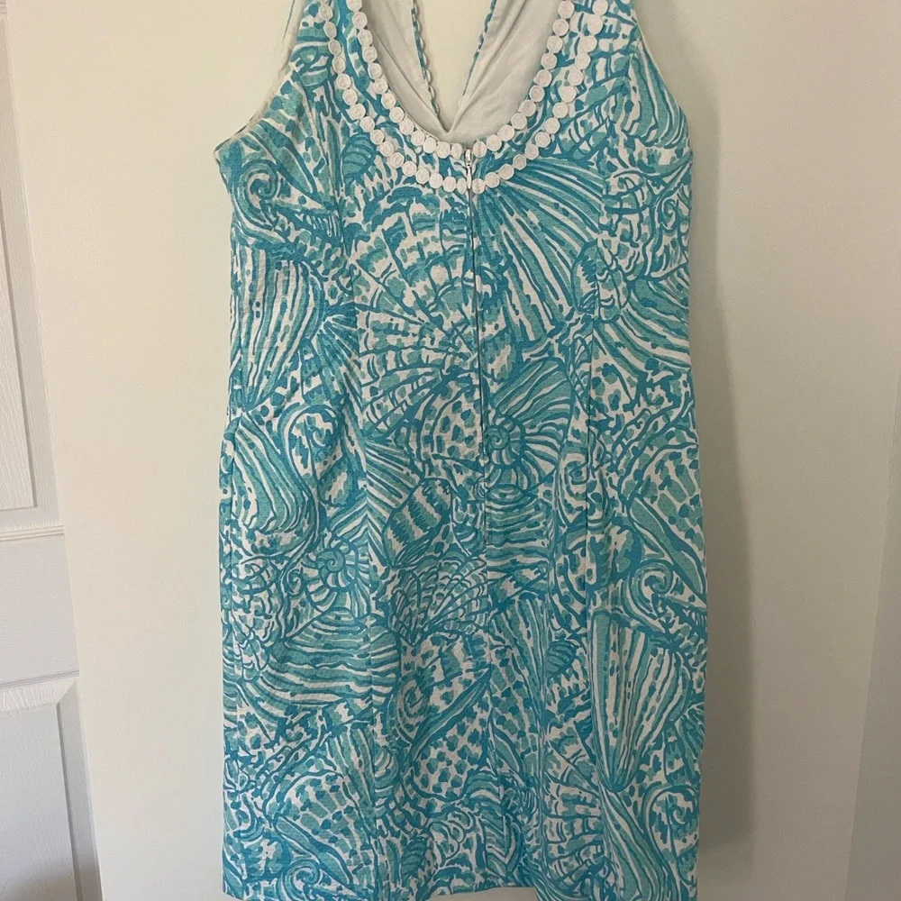 Lily Pulitzer Turquoise and White Patterned Mini Dress - Picture 8 of 10